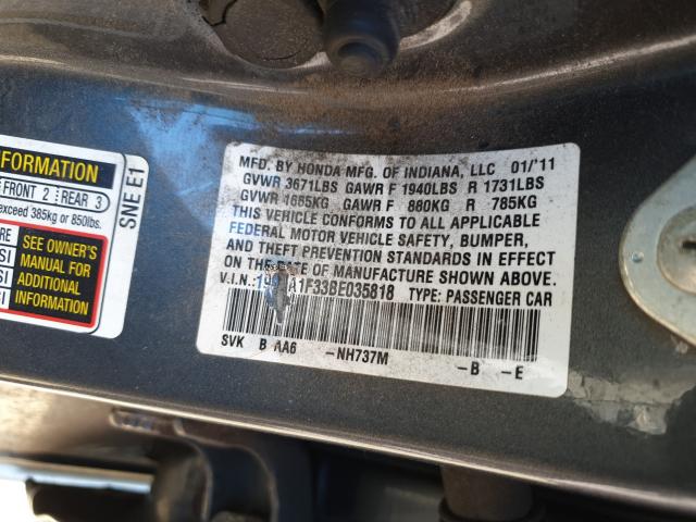 2011 HONDA CIVIC VP 19XFA1F33BE035818