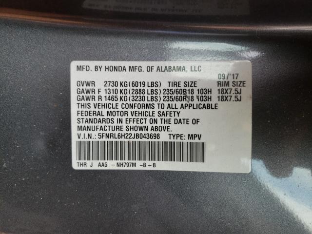 2018 HONDA ODYSSEY LX 5FNRL6H22JB043698