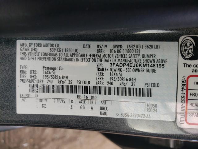 2019 FORD FIESTA 3FADP4EJ6KM148195