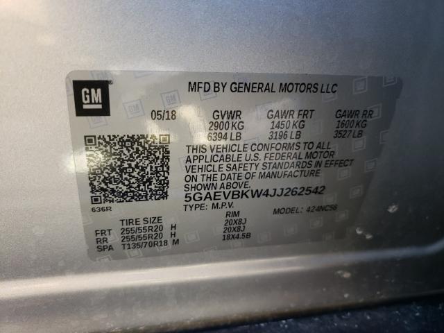 2018 BUICK ENCLAVE PR 5GAEVBKW4JJ262542