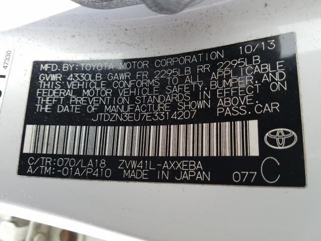 2014 TOYOTA PRIUS V JTDZN3EU7E3314207