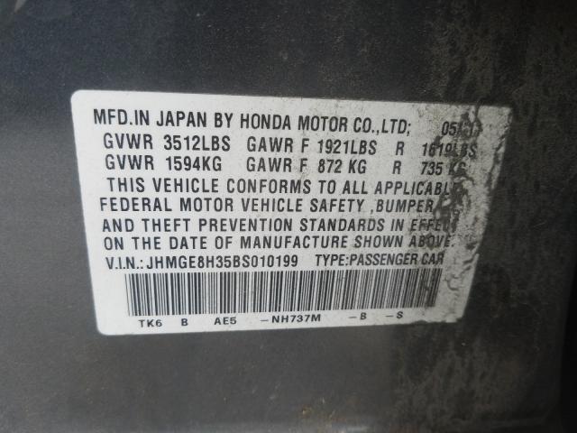 2011 HONDA FIT JHMGE8H35BS010199
