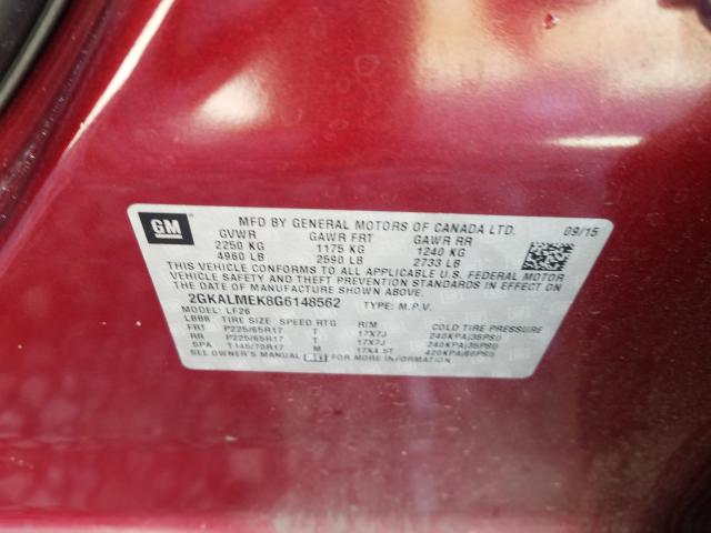 2016 GMC TERRAIN SL 2GKALMEK8G6148562