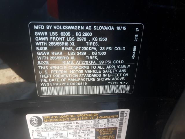 2016 VOLKSWAGEN TOUAREG TD WVGEP9BP5GD006519