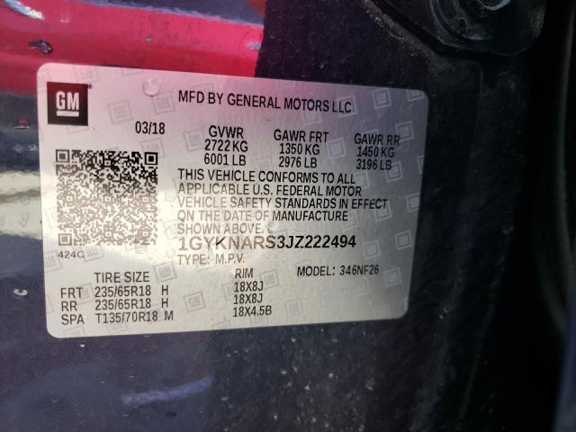 2018 CADILLAC XT5 1GYKNARS3JZ222494