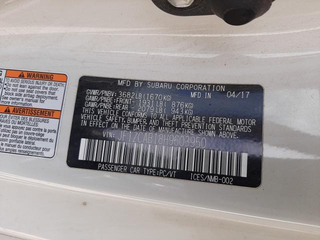 2017 SUBARU BRZ 2.0 PR JF1ZCAB18H9603950