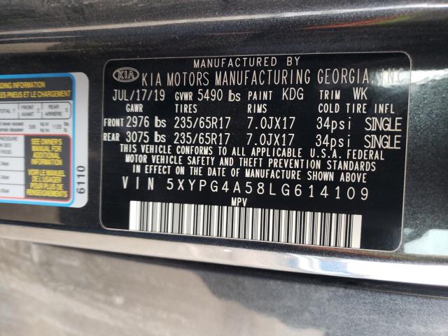 2020 KIA SORENTO S 5XYPG4A58LG614109