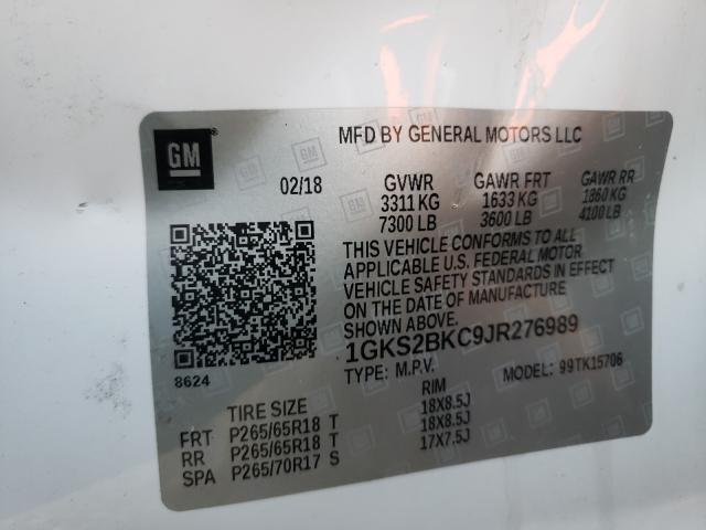 2018 GMC YUKON SLT 1GKS2BKC9JR276989