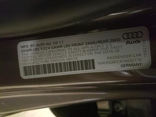 2012 AUDI A7 PRESTIG WAUSGAFC3CN002776