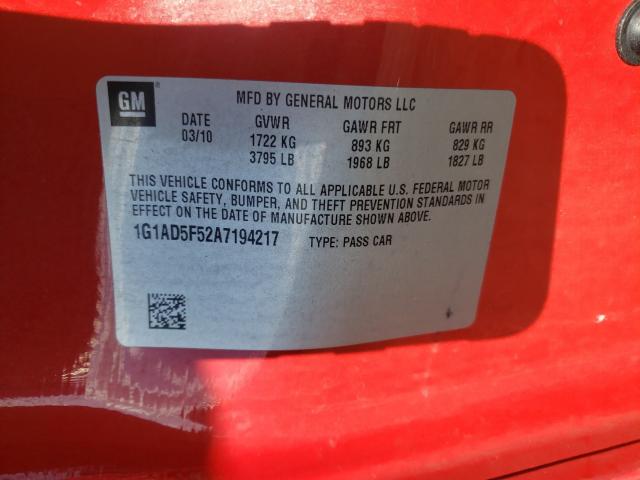 2010 CHEVROLET COBALT 1LT 1G1AD5F52A7194217
