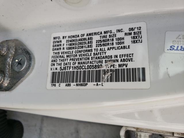 2012 HONDA CROSSTOUR 5J6TF1H50CL005892