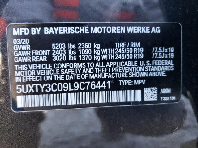 2020 BMW X3 SDRIVE3 5UXTY3C09L9C76441