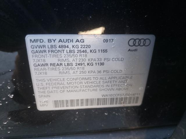 2018 AUDI Q3 PREMIUM WA1ECCFS7JR014511