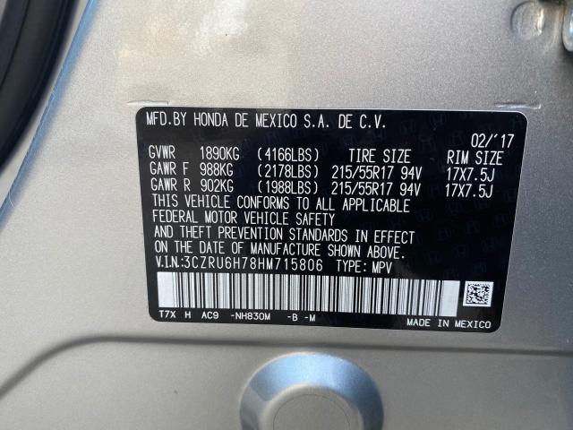 2017 HONDA HR-V EXL - 3CZRU6H78HM715806