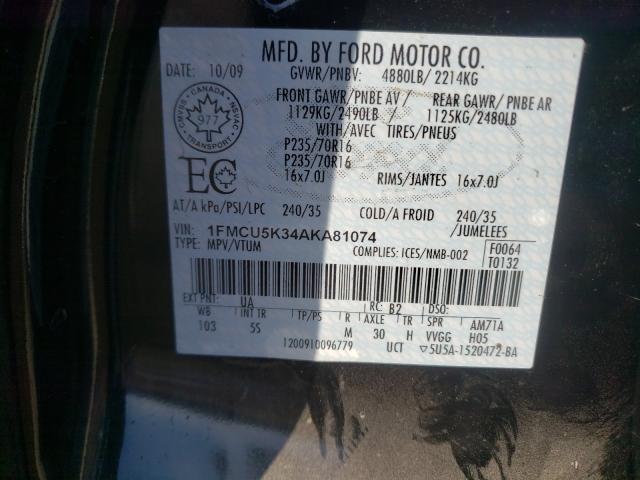 2010 FORD ESCAPE HYB 1FMCU5K34AKA81074