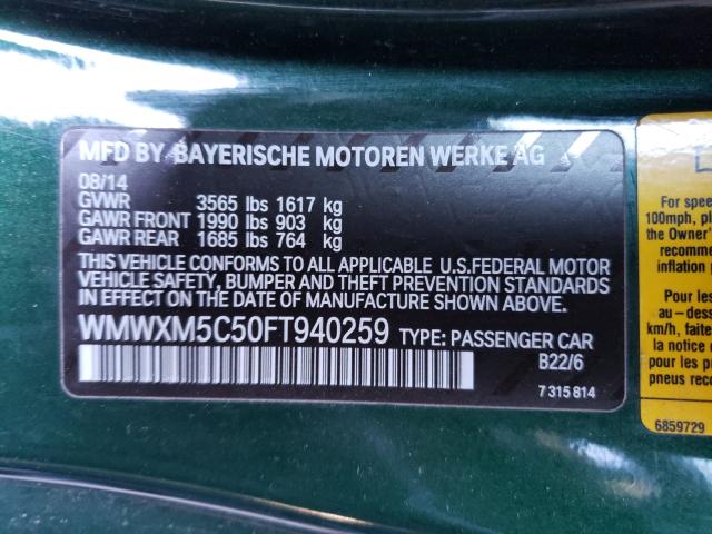 2015 MINI COOPER WMWXM5C50FT940259