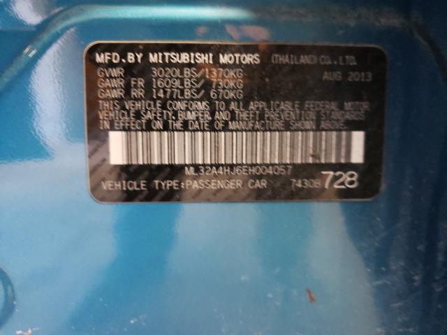 2014 MITSUBISHI MIRAGE ES ML32A4HJ6EH004057