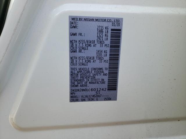 2020 NISSAN PATHFINDER - 5N1DR2BN0LC601242