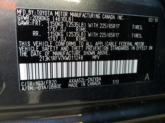 2019 TOYOTA RAV4 LE - 2T3K1RFV7KW011248