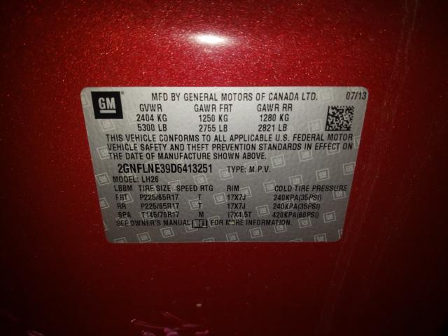 2013 CHEVROLET EQUINOX LT 2GNFLNE39D6413251