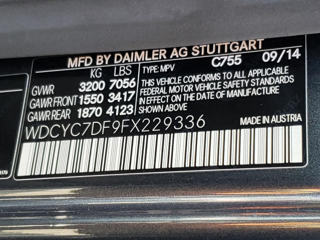 VIN WDCYC7DF9FX229336 2015 Mercedes-Benz G-Class, 6... no.10