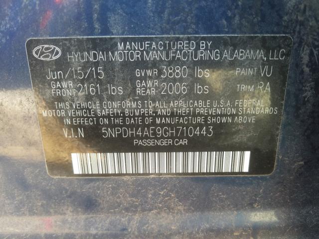 2016 HYUNDAI ELANTRA SE 5NPDH4AE9GH710443