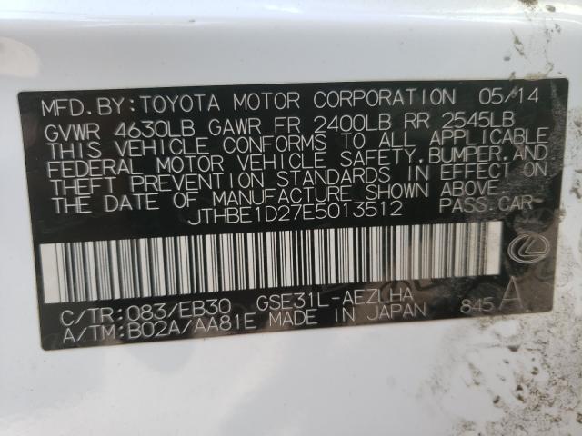 2014 LEXUS IS 350 JTHBE1D27E5013512