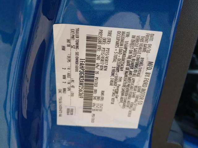 2010 FORD FOCUS SES 1FAHP3GN2AW256369