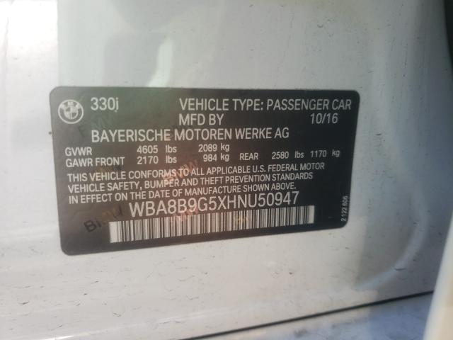 2017 BMW 330 I WBA8B9G5XHNU50947