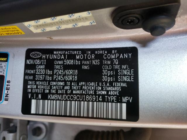2012 HYUNDAI VERACRUZ G KM8NUDCC9CU186914
