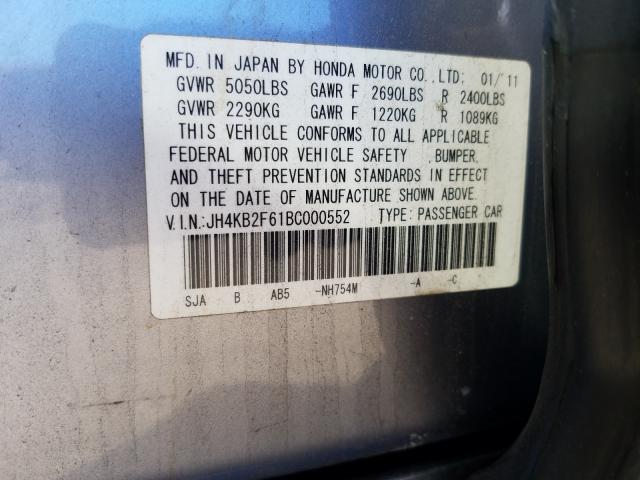 2011 ACURA RL JH4KB2F61BC000552