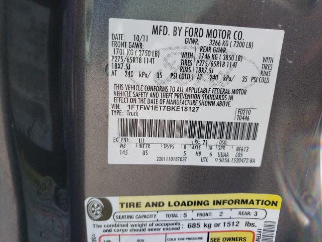 2011 FORD F150 SUPER - 1FTFW1ET7BKE18127