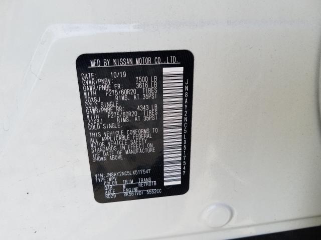 2020 NISSAN ARMADA JN8AY2NC5LX517547