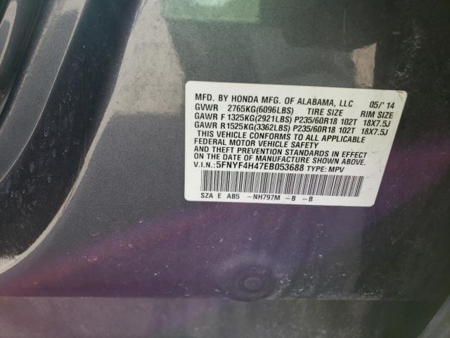 2014 HONDA PILOT EX 5FNYF4H47EB053688