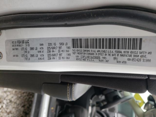 2016 JEEP CHEROKEE S 1C4PJLAB1GW336826