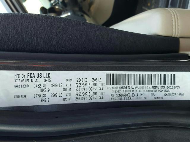 2015 DODGE DURANGO SX 1C4RDHAG0FC139414