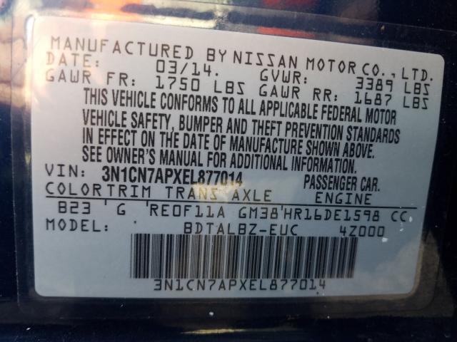2014 NISSAN VERSA S - 3N1CN7APXEL877014