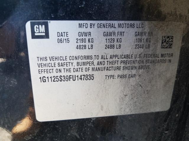 2015 CHEVROLET IMPALA LT 1G1125S39FU147835
