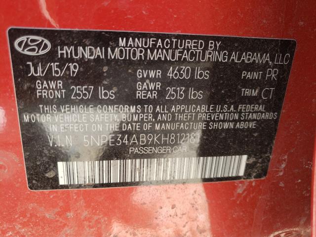 2019 HYUNDAI SONATA LIM 5NPE34AB9KH812181