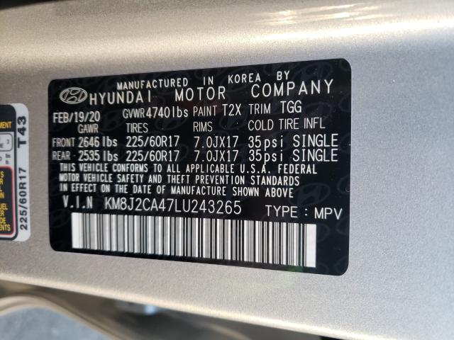 2020 HYUNDAI TUCSON SE KM8J2CA47LU243265