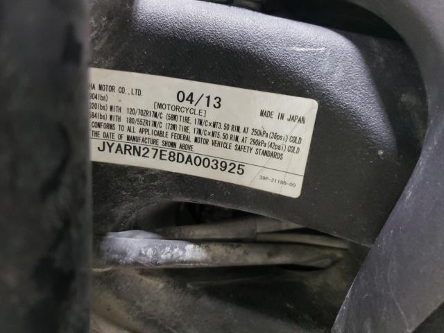2013 YAMAHA FZ8 N JYARN27E8DA003925