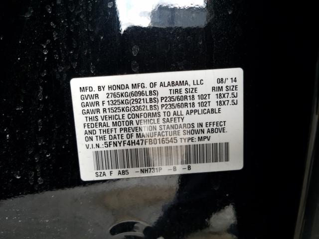 2015 HONDA PILOT EX 5FNYF4H47FB016545