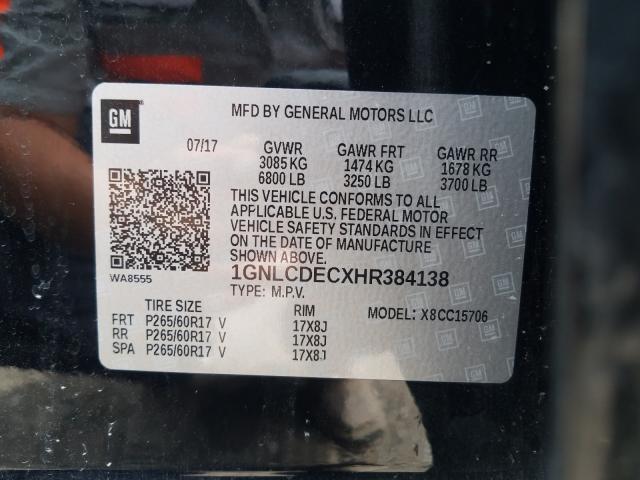 2017 CHEVROLET TAHOE POLI 1GNLCDECXHR384138