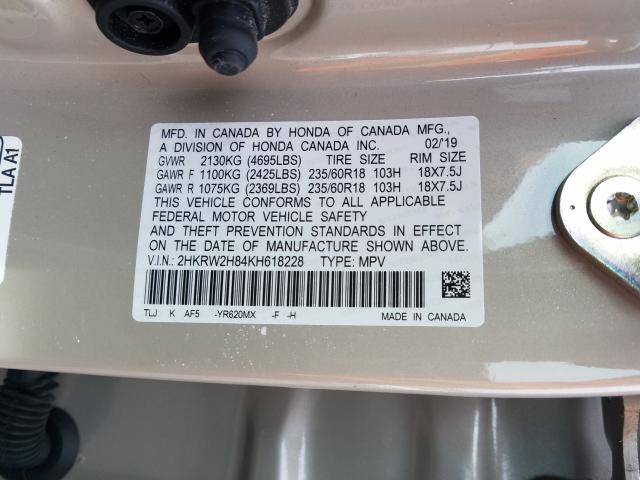 2019 HONDA CR-V 2HKRW2H84KH618228