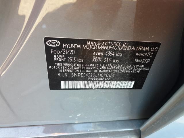2020 HYUNDAI SONATA SEL 5NPEJ4J29LH040174