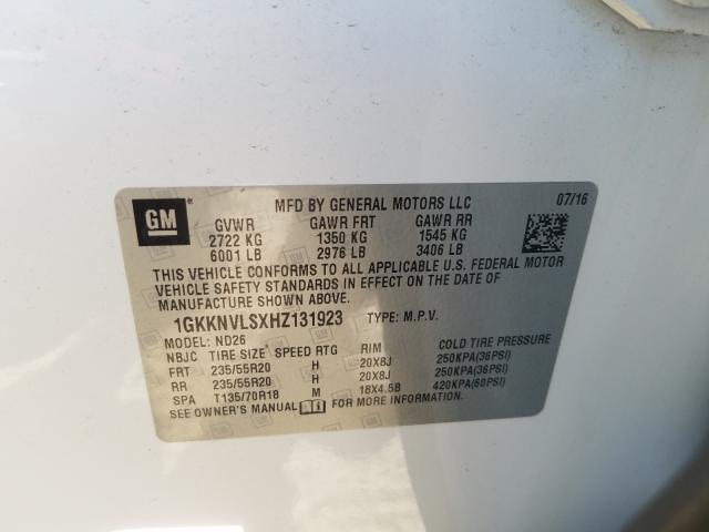 2017 GMC ACADIA ALL 1GKKNVLSXHZ131923