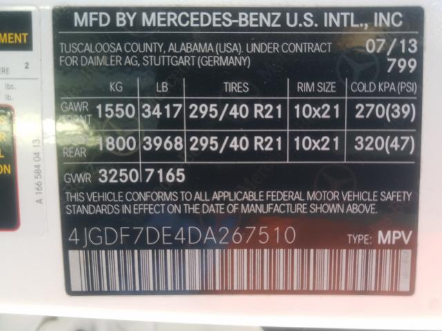 2013 MERCEDES-BENZ GL 550 4MA 4JGDF7DE4DA267510