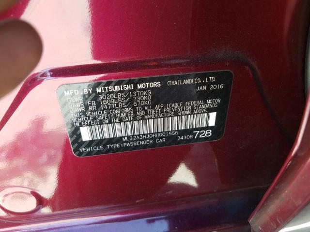 2017 MITSUBISHI MIRAGE ES ML32A3HJ0HH001556