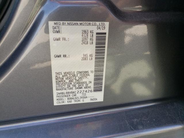2019 NISSAN ALTIMA S 1N4BL4BV6KC227426