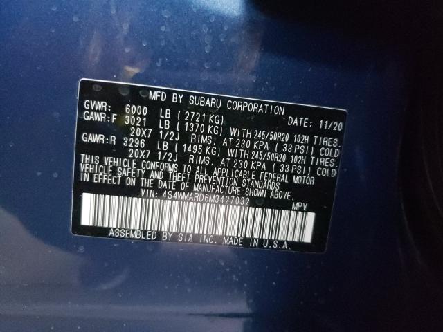 2021 SUBARU ASCENT TOU 4S4WMARD6M3427032